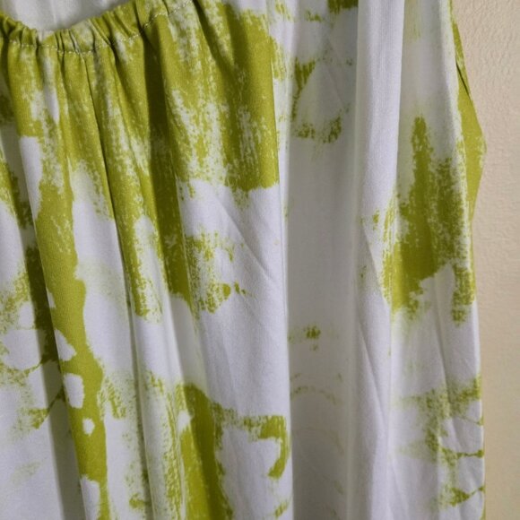 Spring Green White Cotton Blend Adjustable Strap Pocket Jumpsuit Size 2XL - Picture 5 of 7